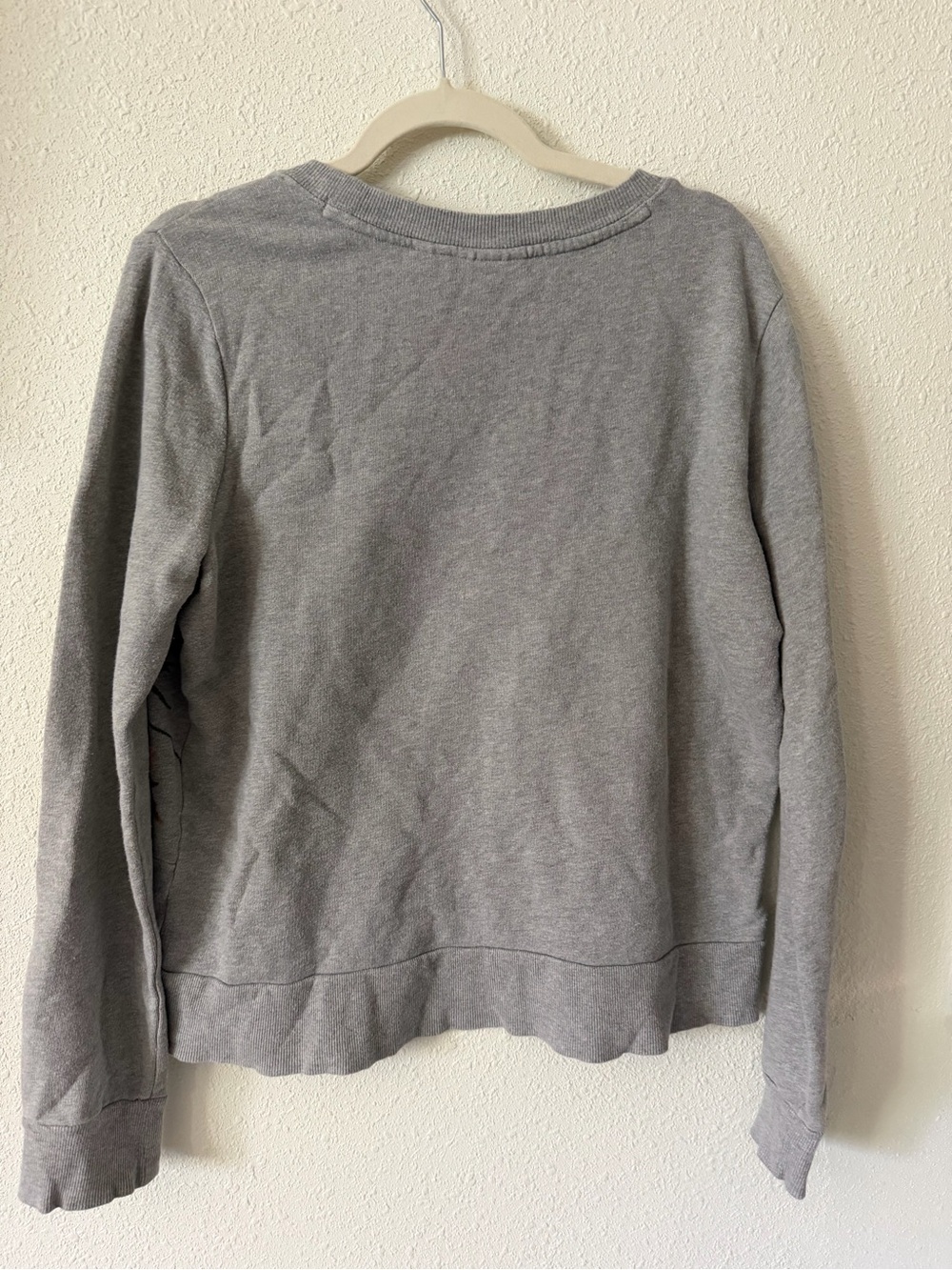 MAEVE Anthropologie Marcie Embroidered Floral Crewneck Sweater - Light Gray M - Picture 3 of 4